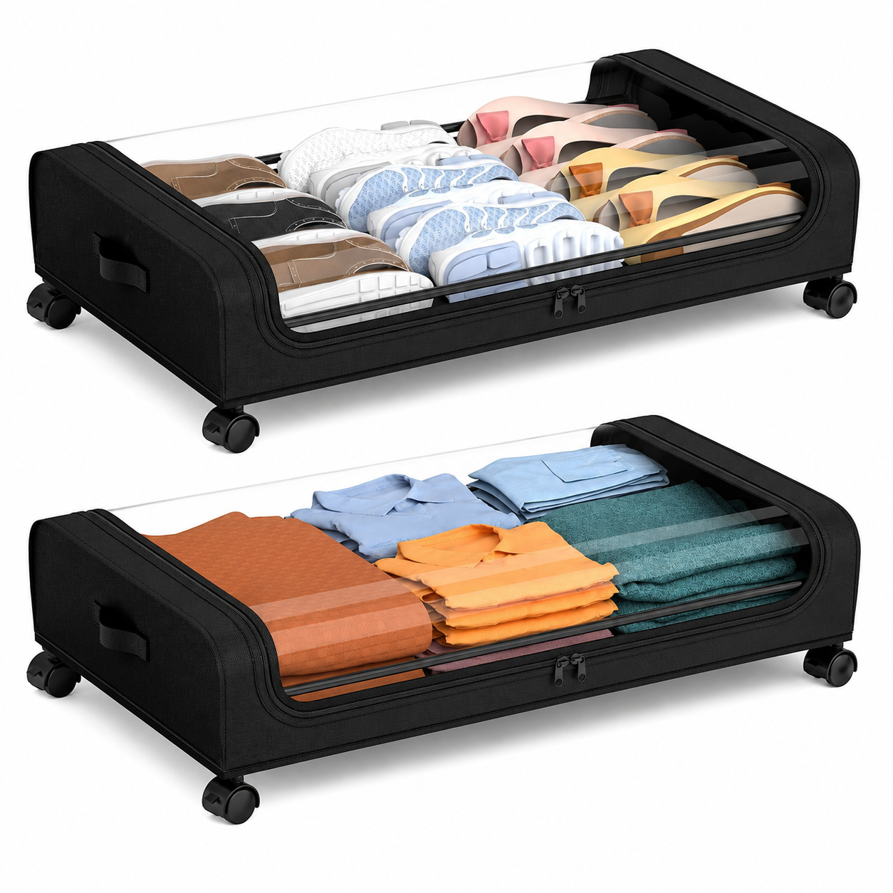 Underbed Cloth Storage Box With Wheel.