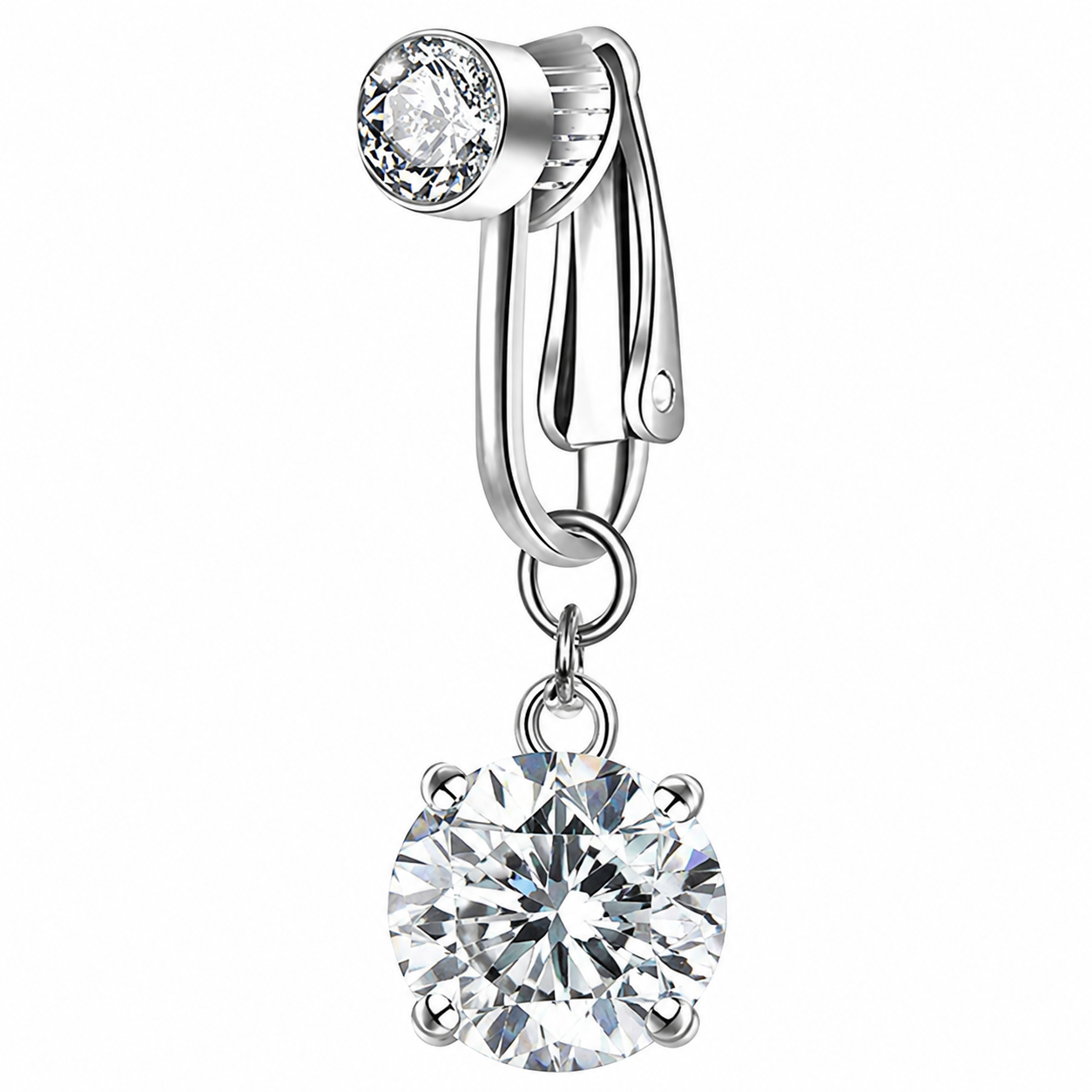 Fake Silver Belly Navel Clip.