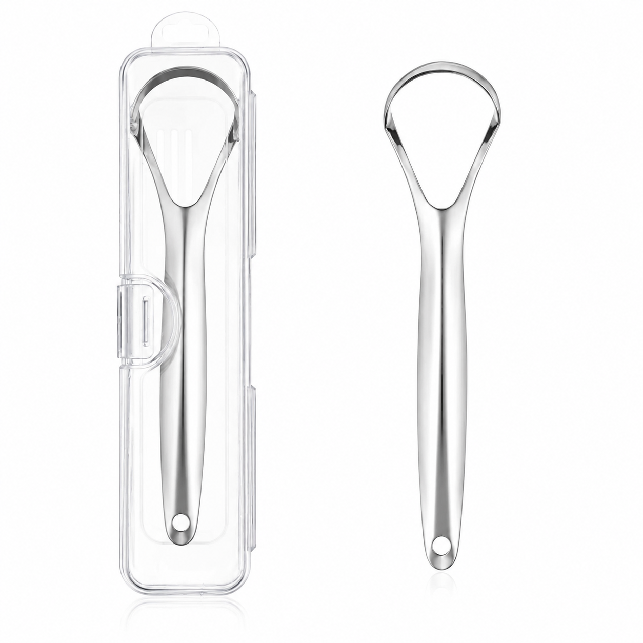 2 Pcs Tongue Scraper With Case.