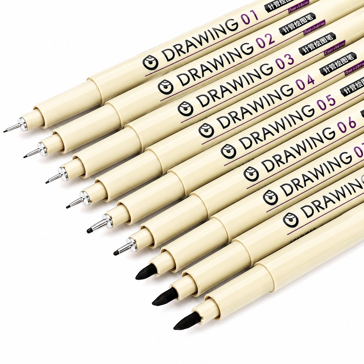 12 Pcs Micro Fineliner Art Black Pens.