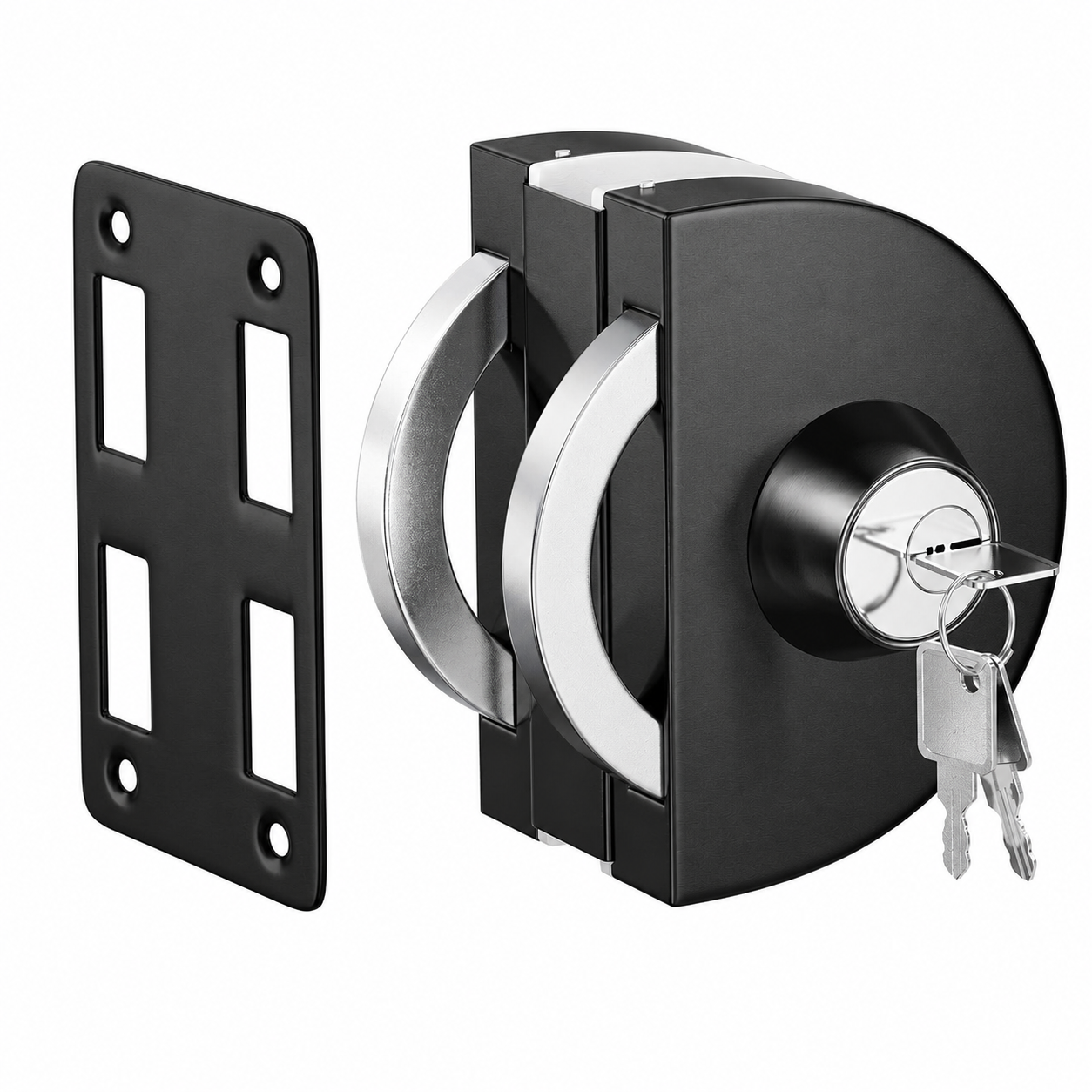 SS Single Glass To Wall Door Lock.