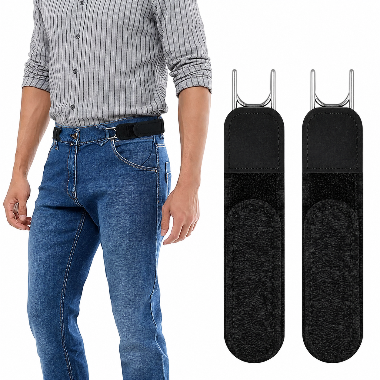 Buckleless Belt with Tactical Metal Hook.