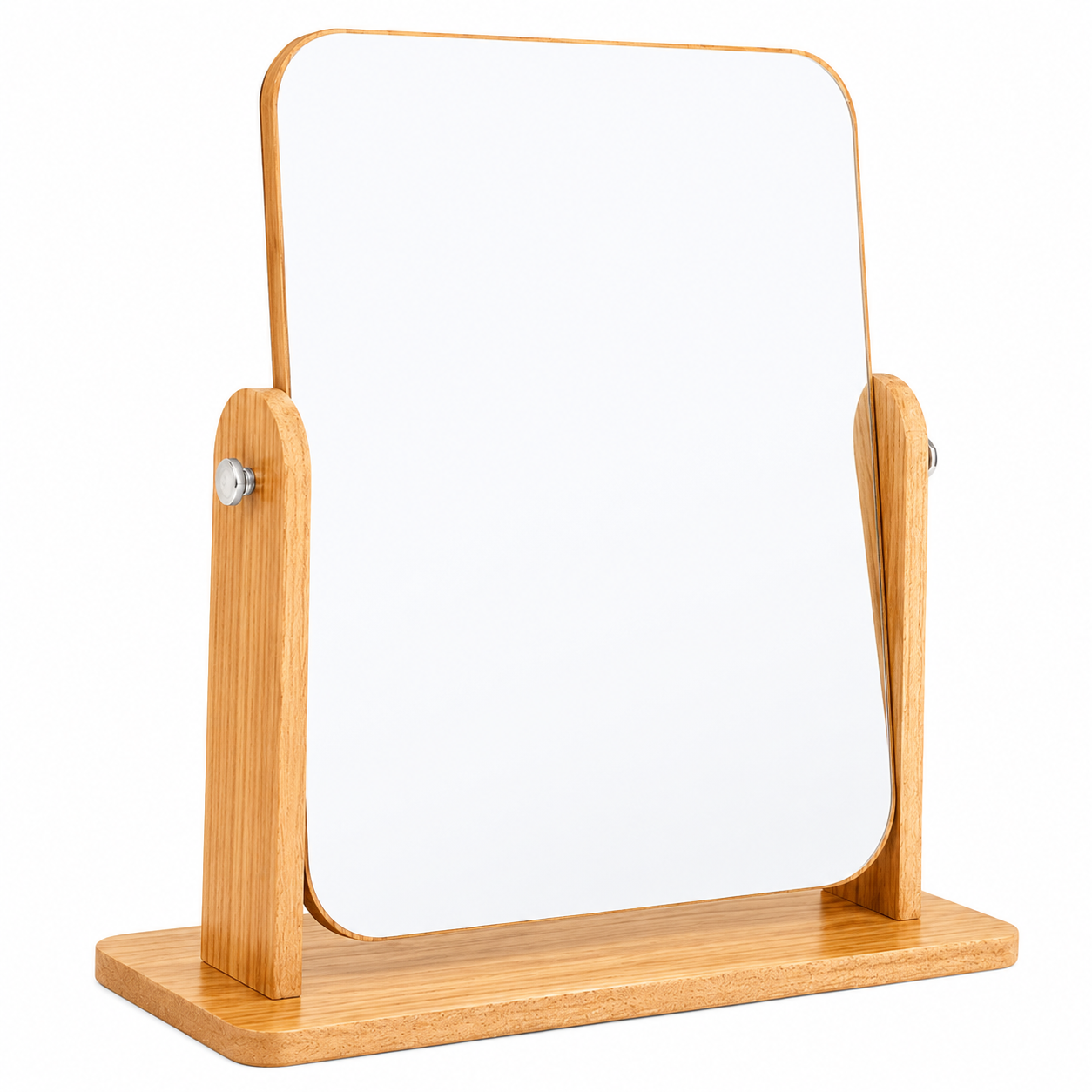 Wooden Desk Makeup Mirror 360° Rotatable