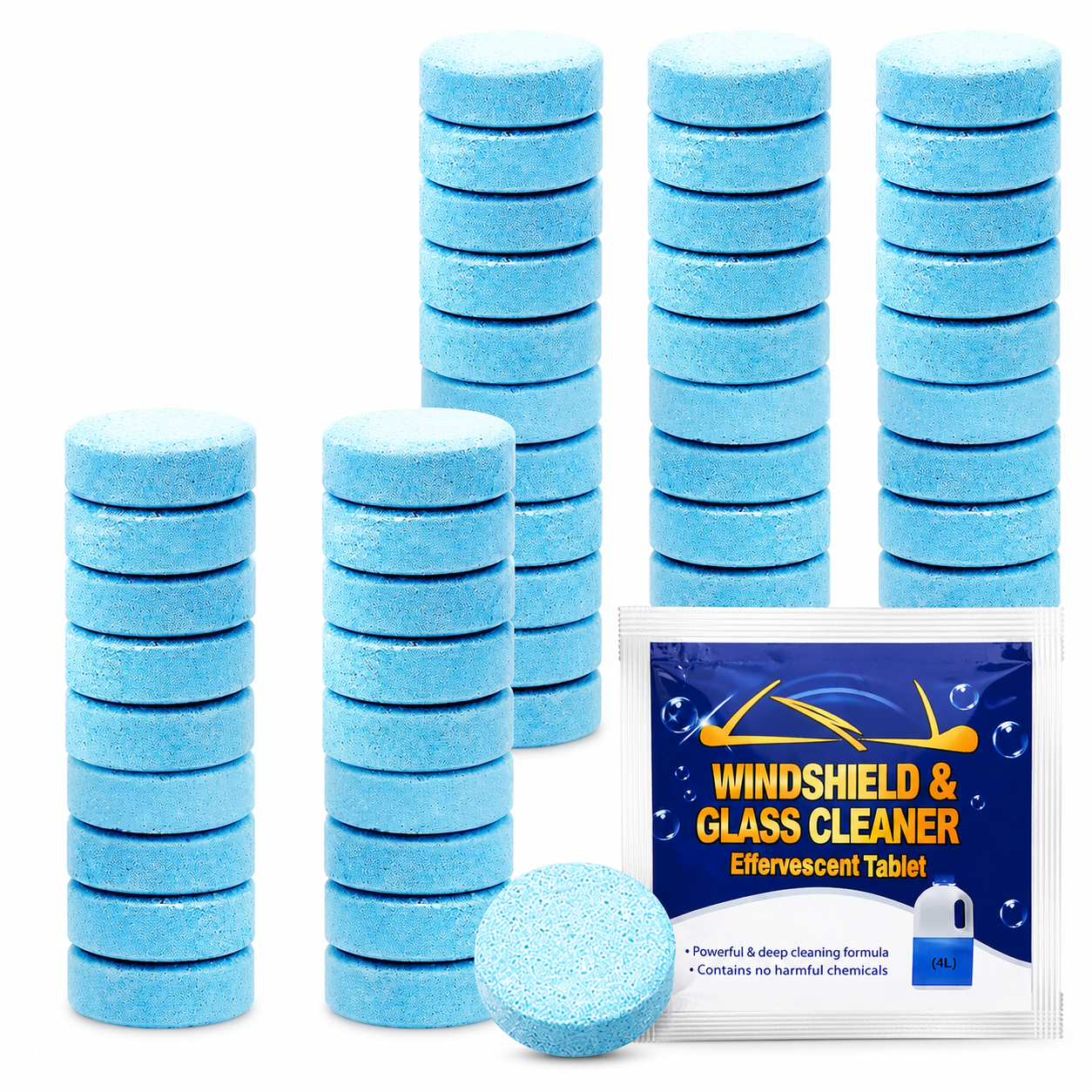 Automotive Glass Wiper Cleaning Tablets.
