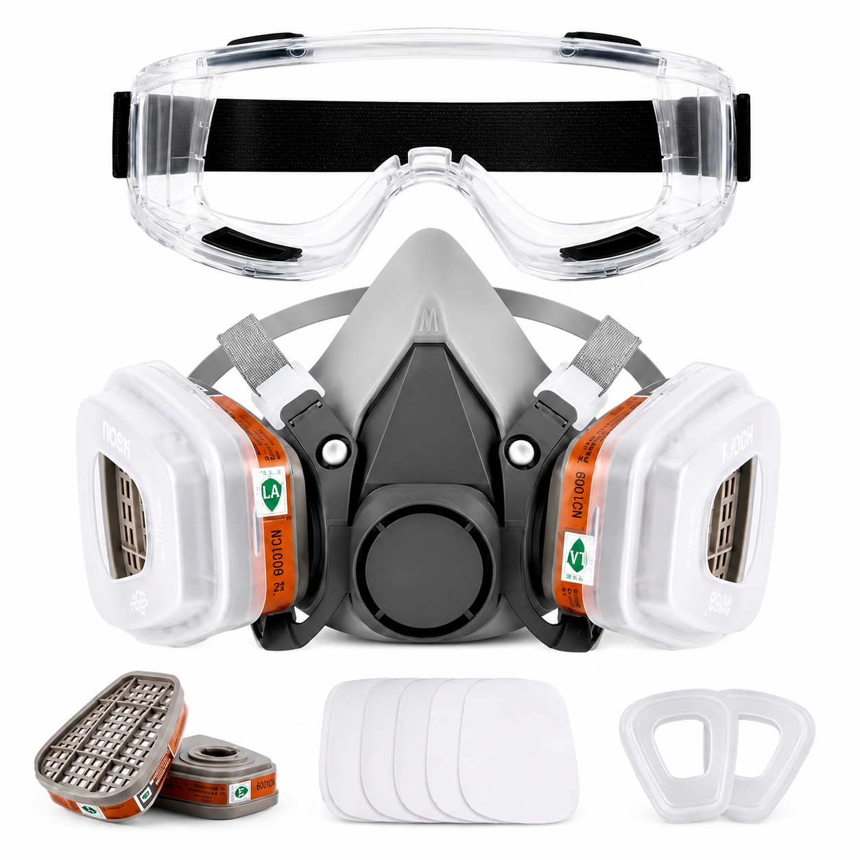 Gas Mask Respirator with Filters/Goggle.