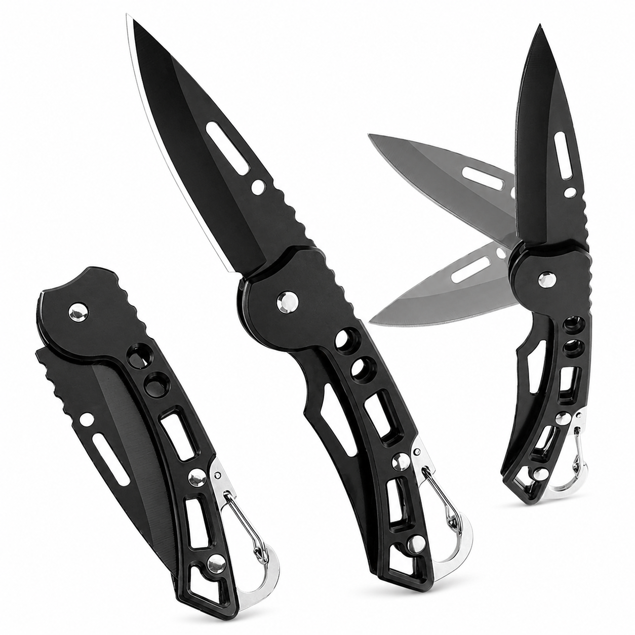 SS Foldable Pocket Knife Cutter Keychain.