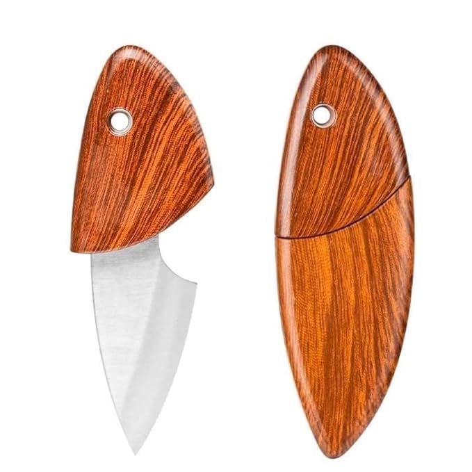 Leaf Shape Wooden Pocket Knife.