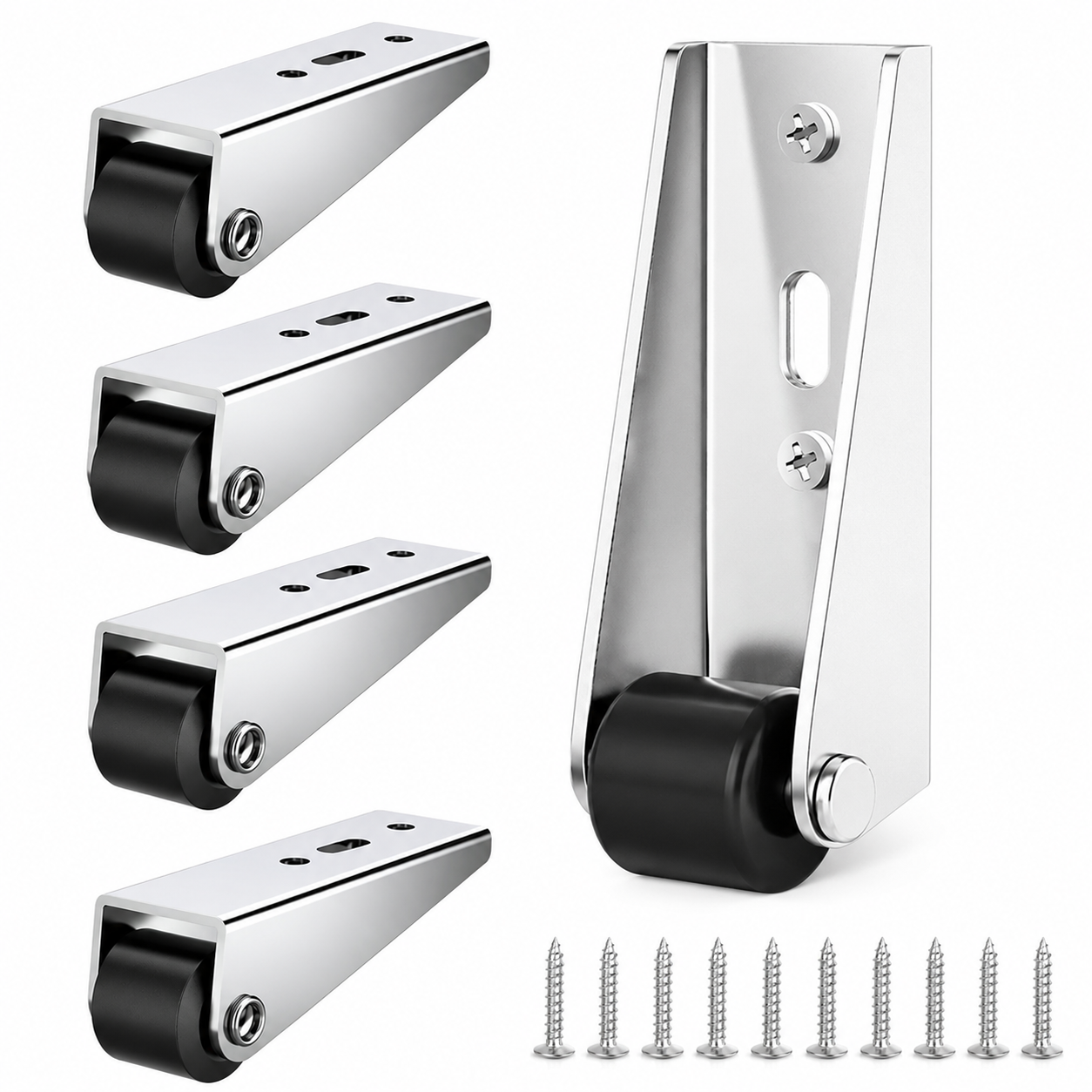 4Pcs Heavy Metal Rigid Caster Wheel.