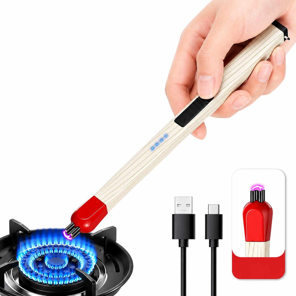 Rechargeable Type-C Matchstick Lighter.