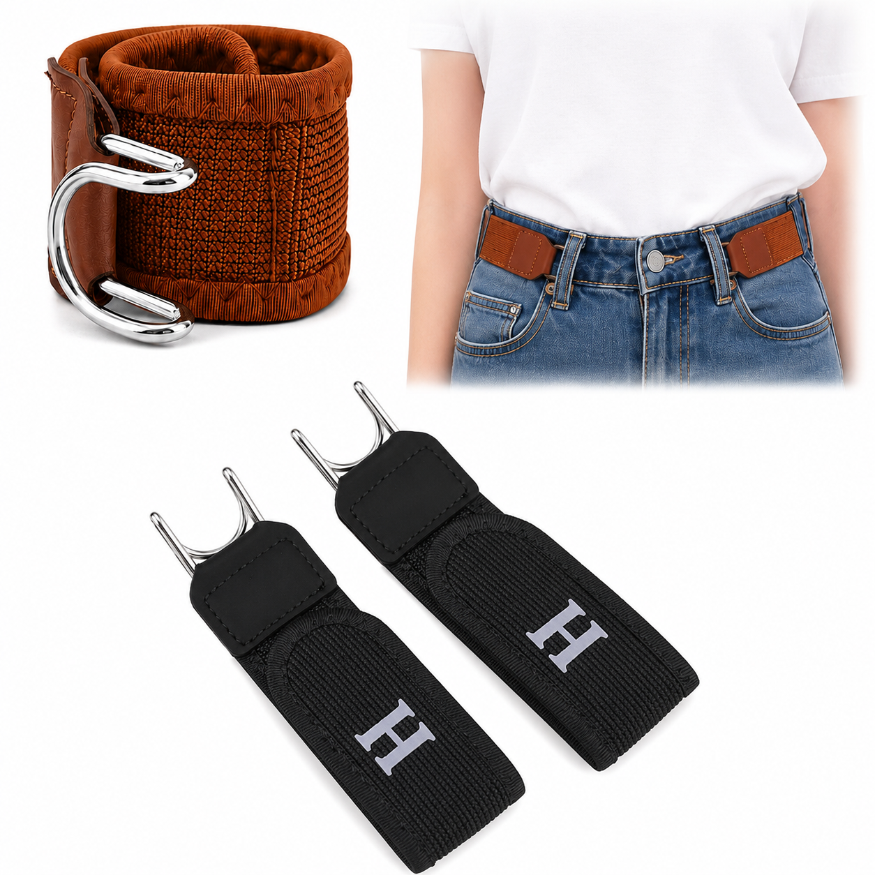 Metal Tactical Buckleless Belt Hook (2 Pcs)