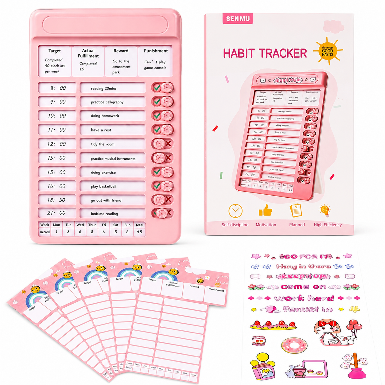 Habit Tracker Daily Planner For Kids.
