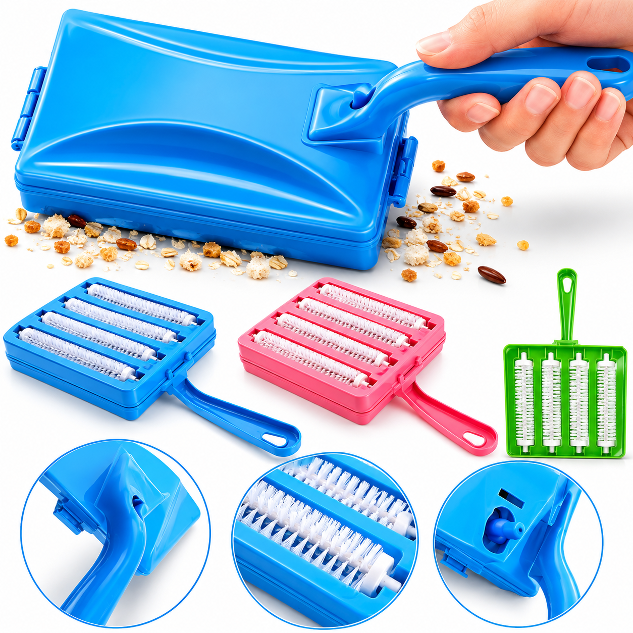 Plastic Handheld Carpet 4 Roller Brush